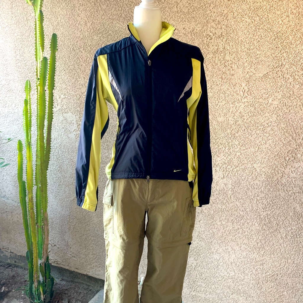 Nike Running/ Bike Jacket Yellow/ Black Reflecting Panels. Excellent Condition